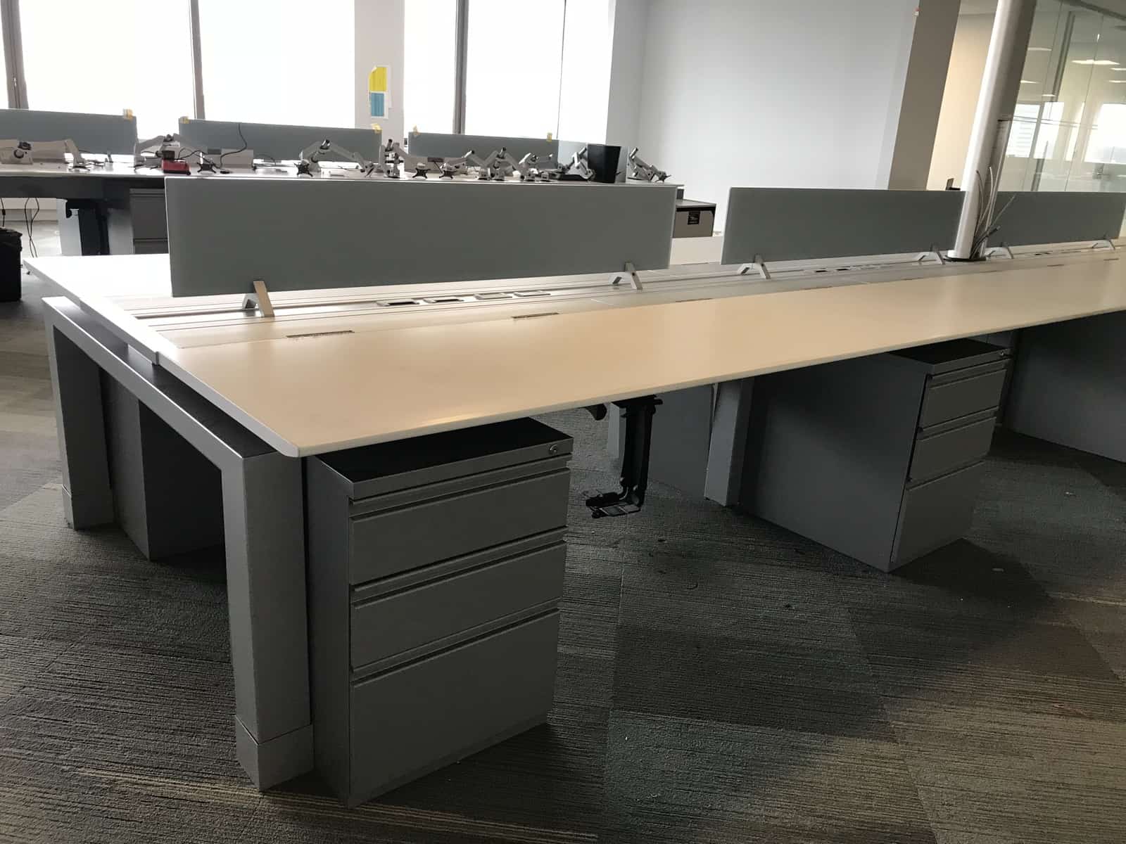 Grey & White Used Innovant Trading Desk with End Panels Saraval