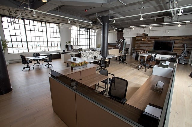 ergonomic furniture in open office setting