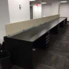 Used Innovant Trading Desk w/ Slat Wall & Wood End Panel
