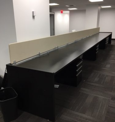 Used Innovant Trading Desk w/ Slat Wall & Wood End Panel