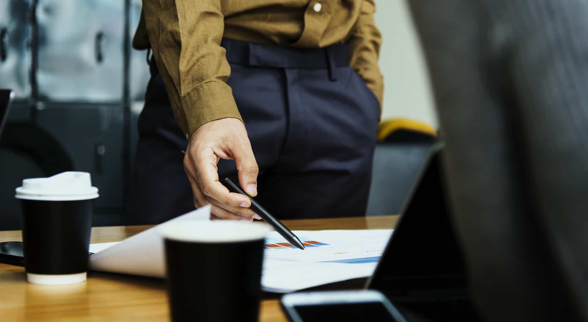 office manager at desk