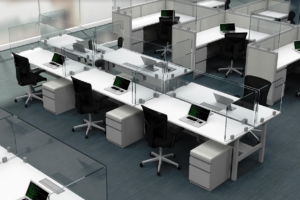 desks with partition screens