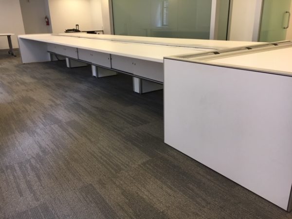 Used LaCour Trading Desks w/ Slatwall & Monitor Arms