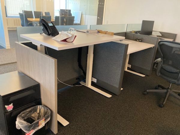 Ledger X Knoll Sit/Stand Desk adjusted to stand mode