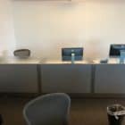 Ledger X Knoll Sit/Stand Desks set up as reception desk
