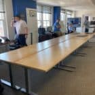 trading desks assembled in office